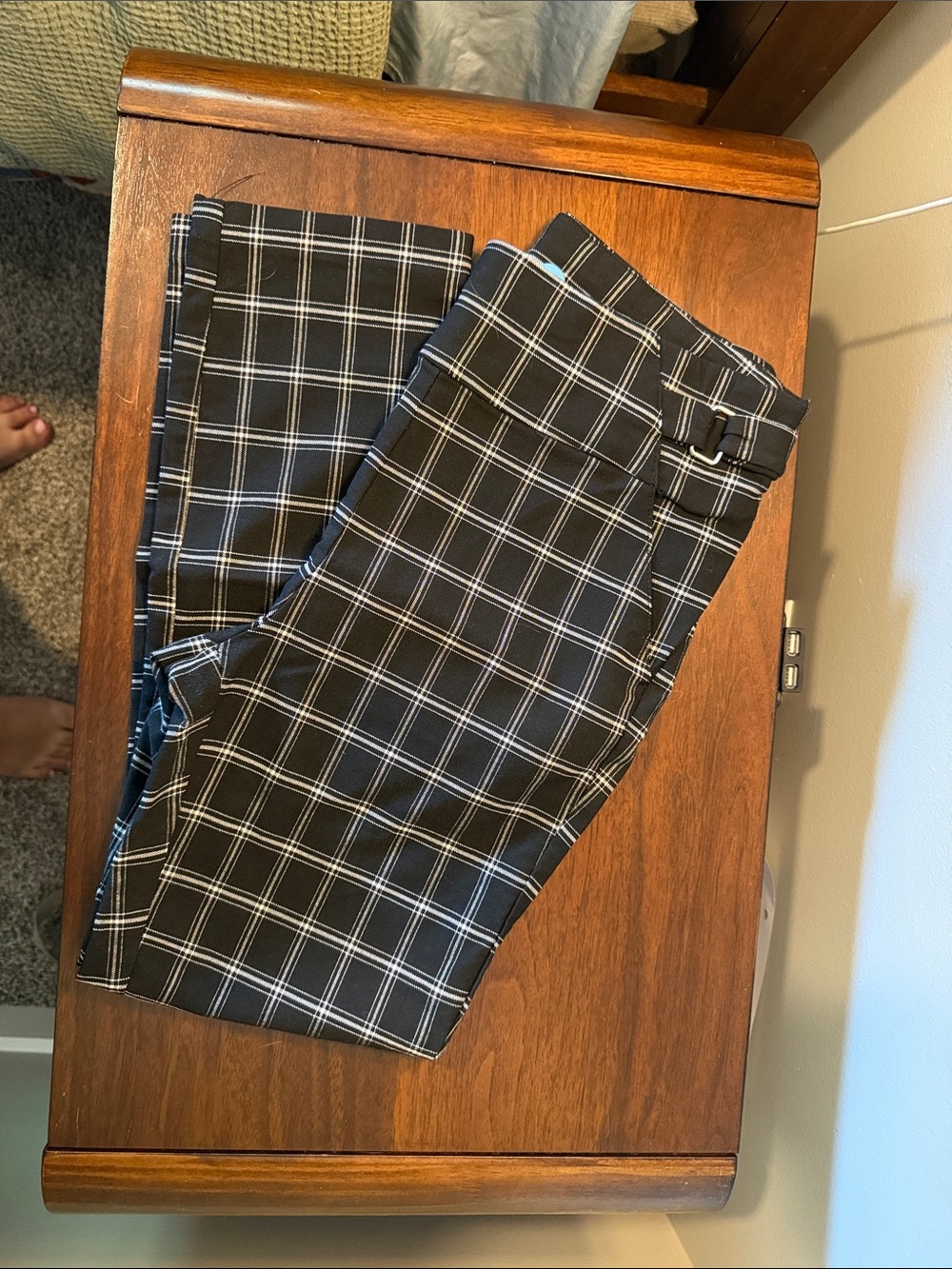 Maurices Black Plaid Skirt with Belt Detail